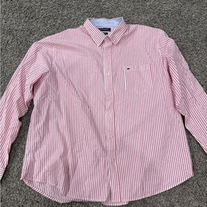 Crown & Ivy Men's Pink Striped Button Down Shirt